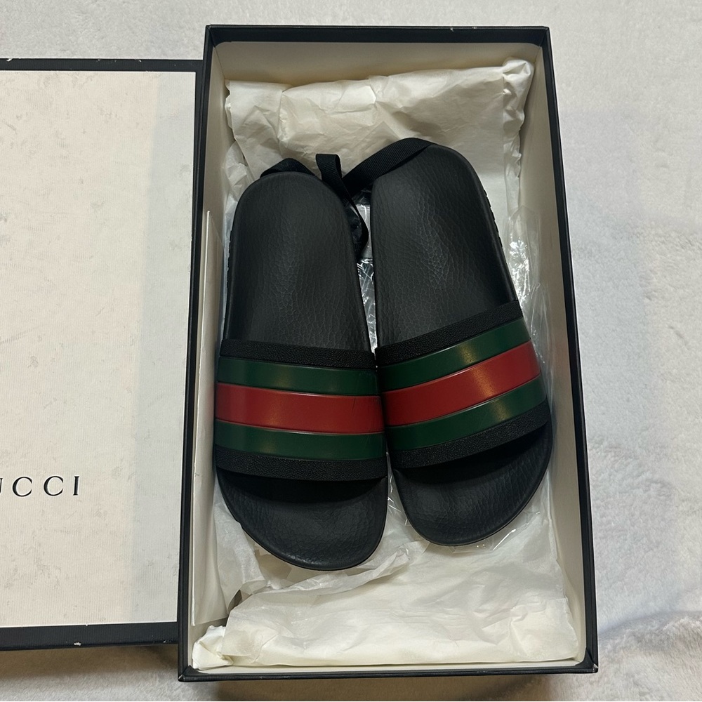 Gucci Rubber Slides Red Green